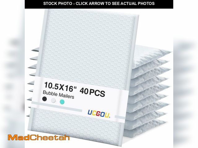 Lot 74-12706808 - UCGOU Bubble Mailers 10.5x16 Inch 40 Pack Usable Size 10.5x15 Inch Large Padded Envelopes White Wate...