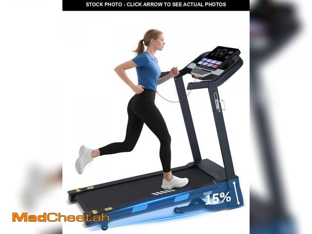 Lot 74-12204353 - BORGUSI Auto Incline Treadmill - 300+ LBS Capacity 3.5HP Folding Treadmills with 15% Auto Incline, R...