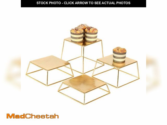 Lot 74-14054866 - YFEEN Dessert Table Risers Display Stands Food display Gold Metal Square Retail Pizza,Cupcake,Candy ...