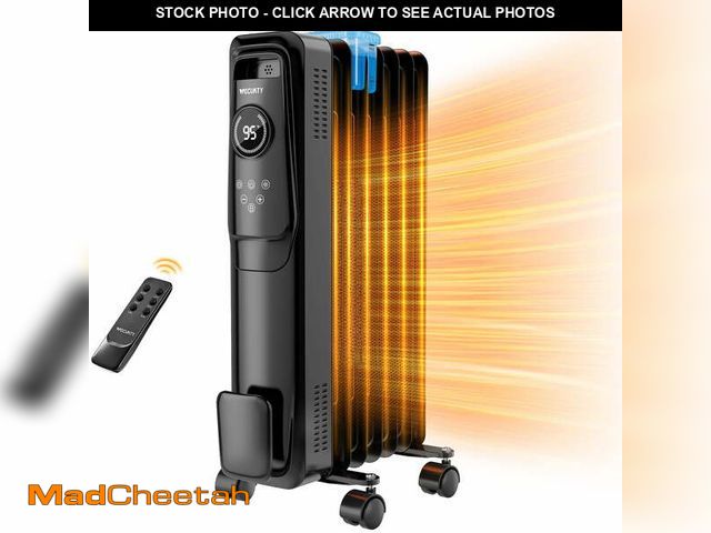 Lot 74-12765794 - VECUKTY 1500W Oil Radiator Heater, Electric Oil Filled Space Heater Radiator with Remote Control,Chi...