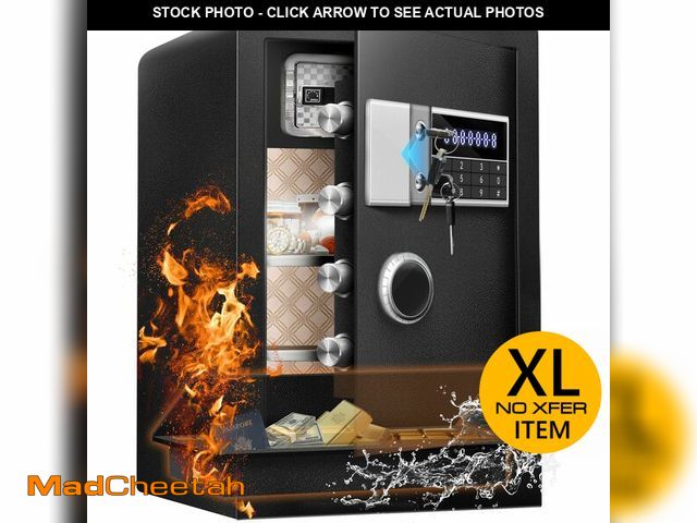 Lot 74-13116813 - 8.4 CuFt Heavy Duty Home Safe Box with Secure Digital Keypad, Key Lock, LCD Screen, Removable Shelf,...