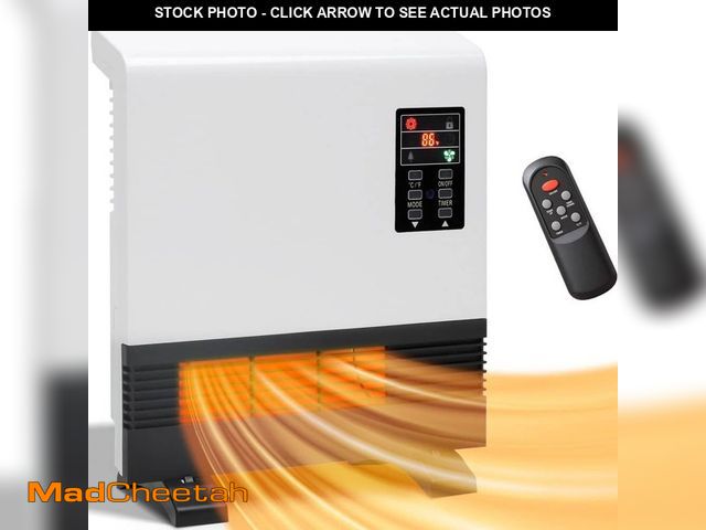 Lot 74-12787722 - AIRO COMFORT 1500W Electric Portable Space Fan Heater Infrared Furnace Wall Mount and Freestanding, ...