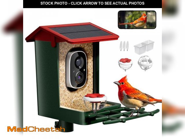 Lot 74-12312986 - Smart Bird Feeder with Camera Solar Powered, 2K HD Video, AI Bird Species Identification, Instant Ar...