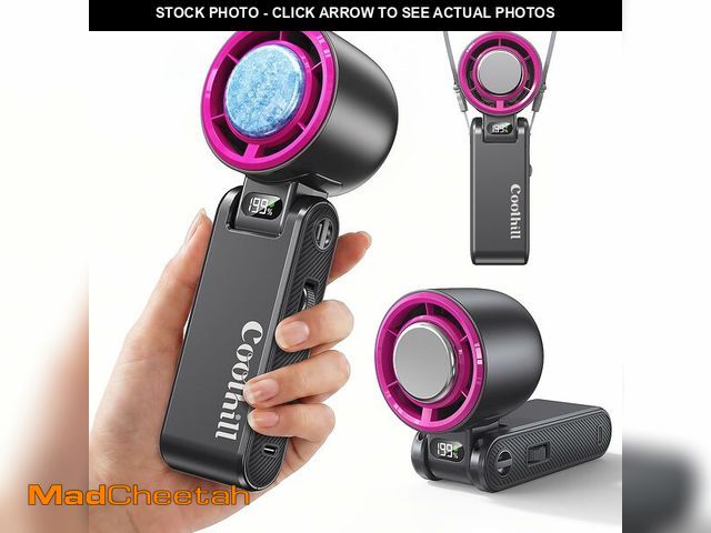 Lot 74-14207545 - Coolhill Handheld Fan, Portable Rechargeable Fan with Turbo Cooling, Speed(1-199) 5500mAh, 12H Batte...