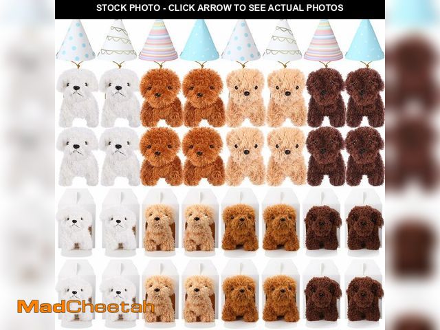 Lot 74-12605668 - Motionchic 20 Pcs Mini Stuffed Animals Plush Toy Set Includes 20 Birthday Hats 20 Kraft Paper Boxes ...