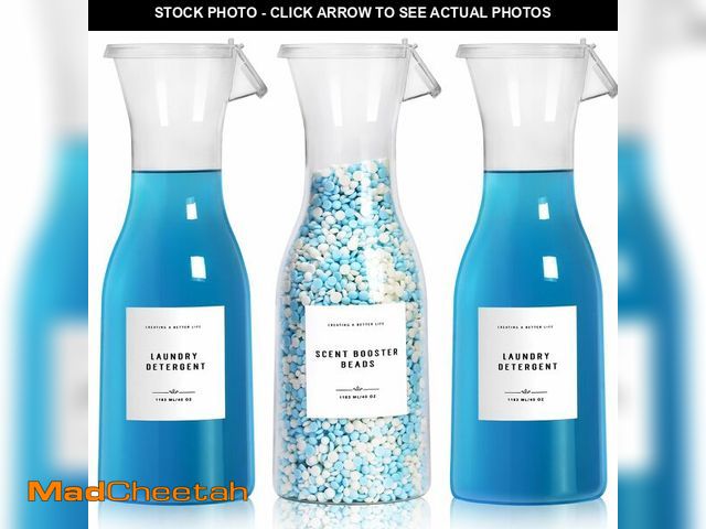 Lot 74-13950121 - GIXSEGIE Laundry Detergent Dispenser Bottle 40oz with Waterproof Label for Detergent, Soap, Fabric S...