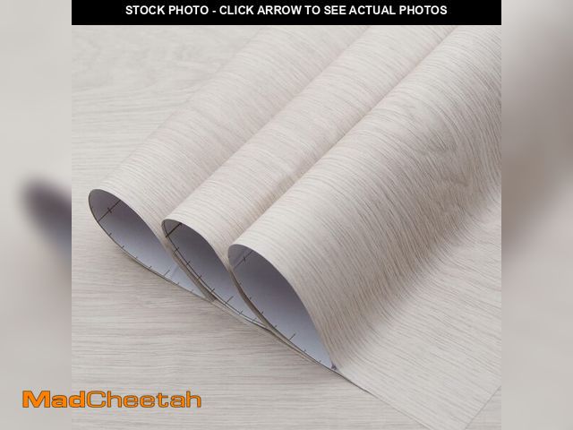 Lot 74-13697650 - 48x197inch Extra Wide Beige White Oak Wood Wallpaper Light Wood Grain Vinyl Wrap Oak Contact Paper P...