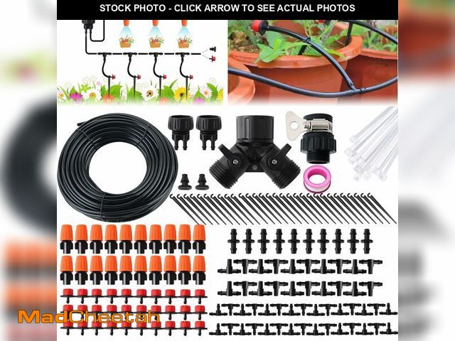 Lot 74-12875970 - Drip Irrigation Kit, Garden Irrigation System 1/4" Blank Distribution Tubing Watering Drip Kit/DIY S...