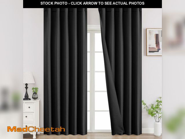 Lot 74-13544588 - Joydeco Blackout Curtains for Bedroom, Black Out Curtains 108 Inch Long, Room Darkening Noise Reduci...