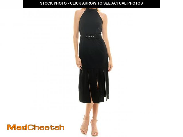 Lot 74-12419102 - Maison Tara Women's Carwash Hem Midi Dress, Black, Size 8 - UNUSED
