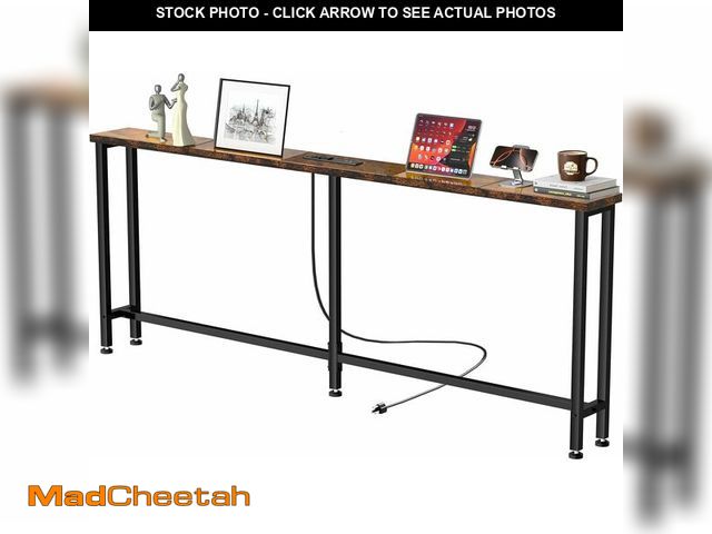Lot 74-13075274 - GRLEAF 70" Sofa Table with Built-in Power Strip (2 AC Outlets &amp; 2 USB Ports) Ã¢â¬â 4.9ft Powe...