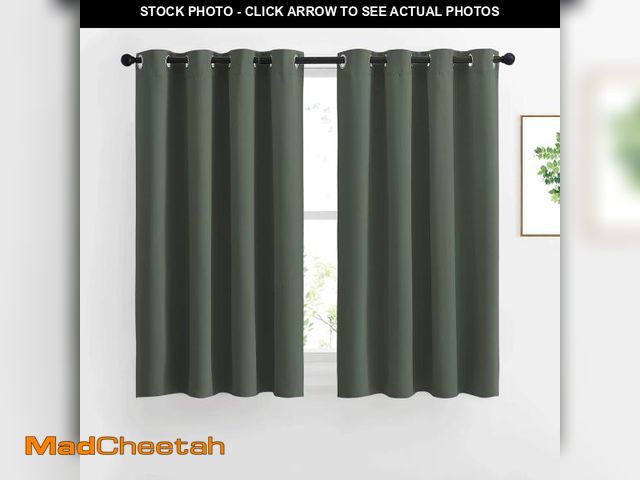 Lot 74-12329843 - NICETOWN Blackout Curtains 45 inch Long for Bedroom - Window Treatment Thermal Insulated Blinds Soli...