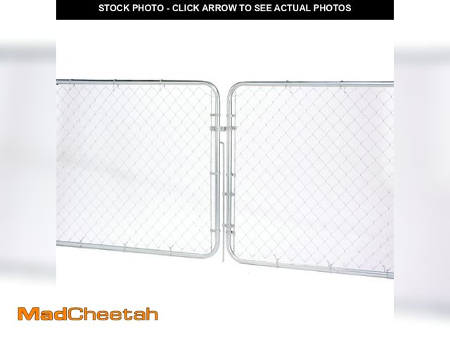 Lot 74-12147301 - Merchants Metals 4-ft H x 10-ft W Galvanized Steel Drive-thru Chain Link Fence Gate - UNUSED