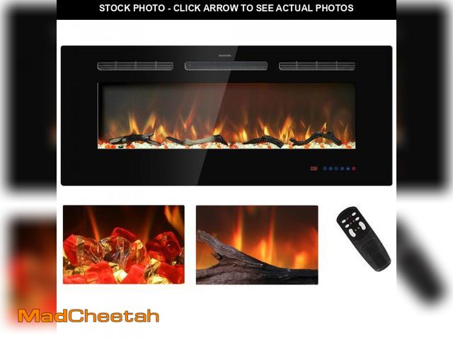 Lot 74-12405739 - Kentsky 42 inches Electric Fireplace Inserts, Recessed and Wall Mounted Fireplace Heater, Linear Fir...