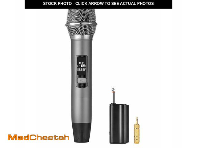 Lot 74-13963117 - Meloace Rechargeable Wireless Microphone, Two Metal UHF Microphones with 1/4" Receiver, Plug-and-Pla...