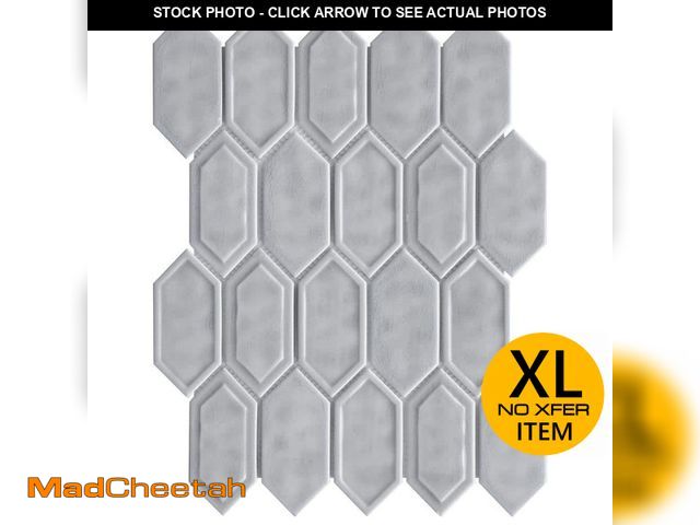 Lot 74-12825725 - (PALLET OF 4 BOXES) MOLOVO Classic Gray 13.31 in. x 10.24 in. Hexagon Glossy Glass Mosaic Tile (38 s...