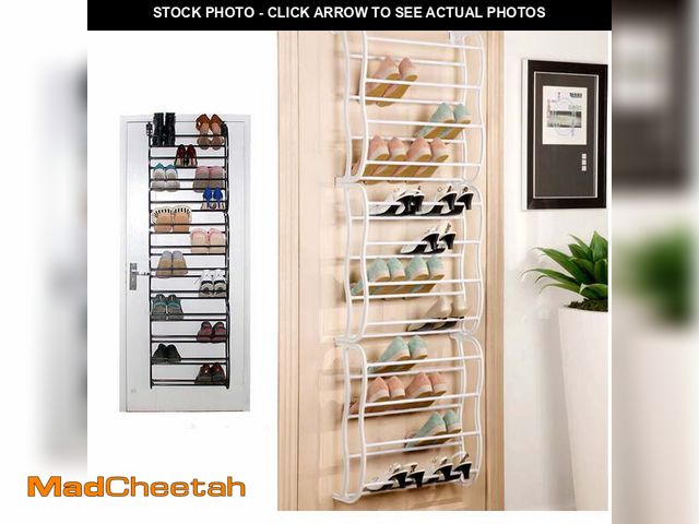 Lot 74-12667225 - Zimtown 36 Pair Over-The-Door 36 Pair 12 Layers Shoe Rack Metal &amp; Plastic Frame Wall Hanging Clo...
