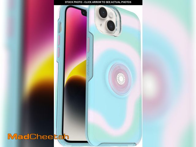 Lot 74-10177604 - OtterBox iPhone 14 Plus Otter + Pop Symmetry Series Clear Case - GLOWING AURA (Pink), integrated Pop...
