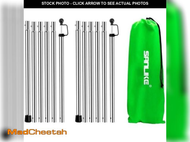 Lot 74-12143542 - SAN LIKE Tarp Poles Adjustable Heavy Duty 95 in Camping Tent Poles for Tarp Portable Telescoping Ten...