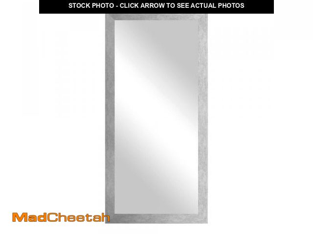 Lot 74-12136662 - Rayne Mirrors Modern Rustic (66 in. W x 33 in. H) Brushed Silver MDF Wide Rectangle Mirror - USED