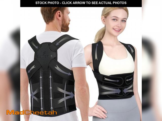 Lot 74-12441136 - Posture Corrector for Women and Men Upgraded Back Brace, Adjustable Back Support for Upper and Lower...