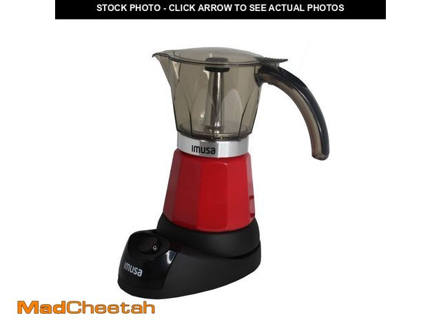 Lot 74-12701975 - Imusa 6 or 3cup Electric Espresso Maker, Red - USED