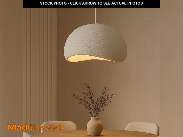 Lot 74-12851424 - ALOA DECOR 1 Light 20 in. White Modern Dome Chandelier Bowl Concrete Shade for Dining Room Industria...