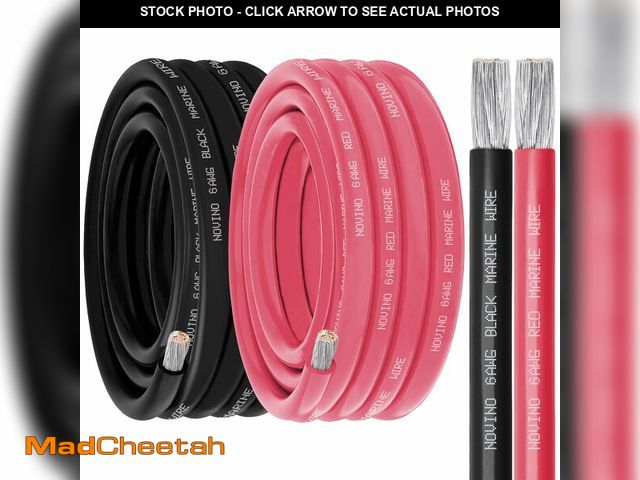 Lot 74-14330463 - 6 Gauge Marine Wire 6 AWG Marine Grade Wire Include 6 AWG 10FT Red &amp; 10FT Black,6 Gauge Tinned C...