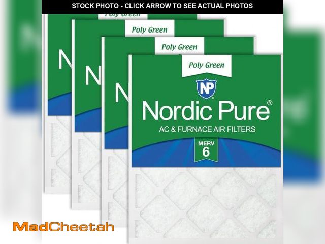 Lot 74-12098394 - Nordic Pure 25x25x1 (Actual Size: 24 1/2 x 24 1/2 x 3/4) Poly Green MERV 6 AC Furnace Air Filters - ...