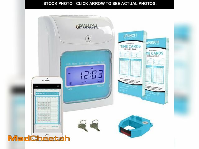 Lot 74-14214716 - uPunch FN1000 Smart Time Clock System for Small Business: Auto Align Punch Clock with Free Mobile Ap...