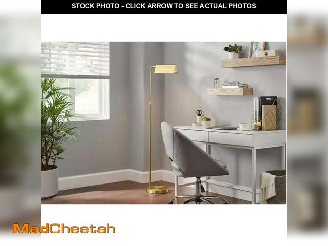 Lot 74-12772555 - Hampton Bay Wesleigh 59" Brass Gold LED Indoor Floor Lamp Dimmer Switch Metal - UNUSED