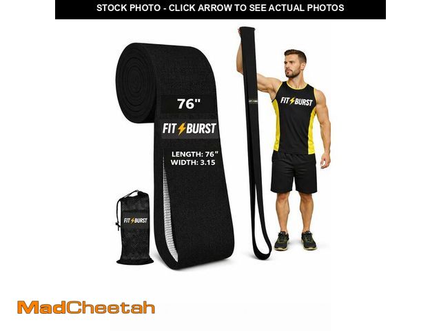 Lot 74-14151848 - Premium 76 Inch Extended Length Resistance Band - 120 lbs Heavy Duty Fabric Exercise Band for Vertic...