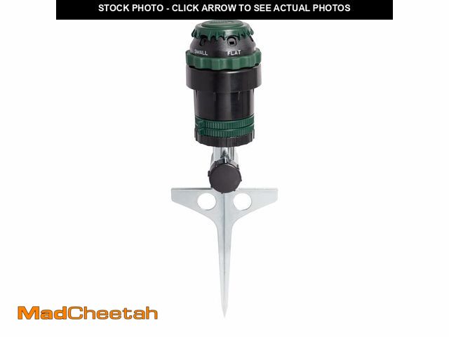 Lot 74-13953037 - Orbit H2O-Six Gear-Drive Sprinkler on Metal T-Spike - Customizable Lawn Watering Coverage - Multi-Pa...