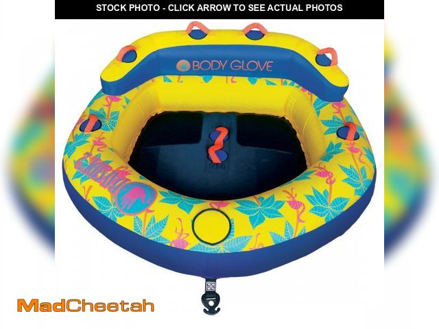 Lot 74-12468261 - Body Glove Bayside 2 Person Yellow Water Skiing Inflatable Towable Tube - UNUSED