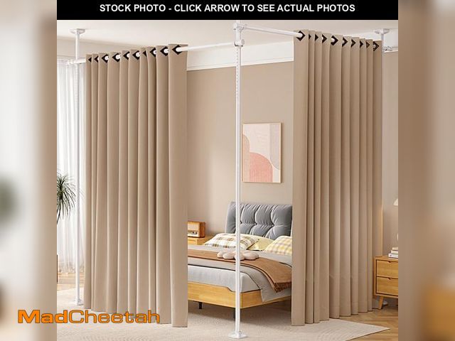 Lot 74-11557136 - SUNALLY Room Divider No Drilling Curtain Rod Wall Divider for Room Separation, 4-10ft(H) 28-114inch(...