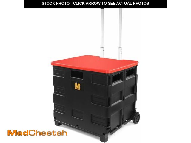 Lot 74-12664477 - MaxWorks 50919 Portable Rolling Folding Dolly - Black Collapsible Utility Cart with Durable Wheels, ...