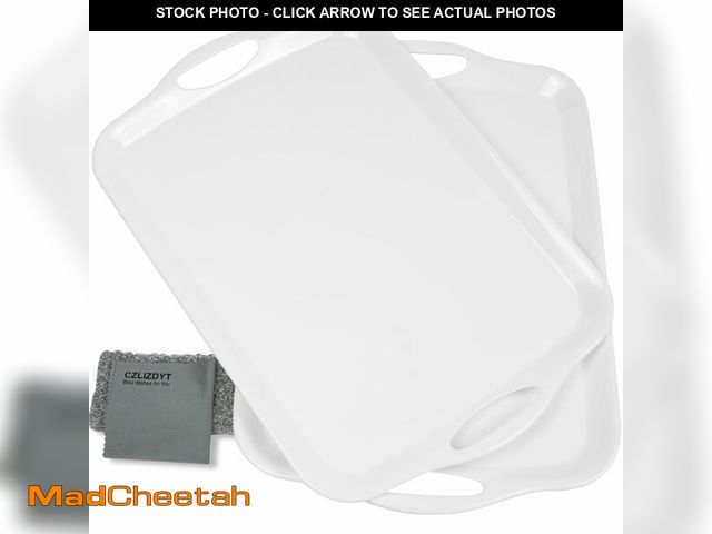 Lot 74-14266121 - Czlizdyt Large Melamine Serving Tray with Handles, 17.5 x 12 in Rectangular Melamine Serving Platter...