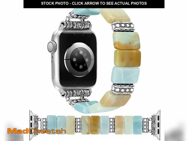 Lot 74-14051062 - Newlibery Beaded Natural Stone Bracelet Band Women Compatible with Apple Watch 38/40/41/42mm(S10/11)...
