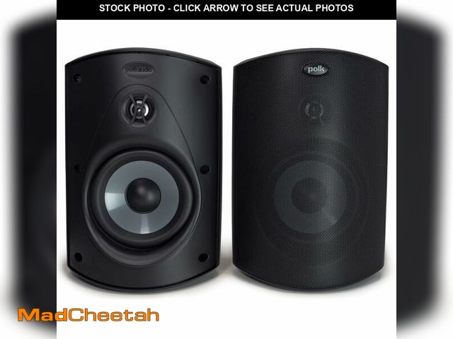 Lot 74-14317942 - Polk Audio Atrium 6 All-Weather Outdoor Speakers with Bass Reflex Enclosure (Pair, Black), Broad Sou...