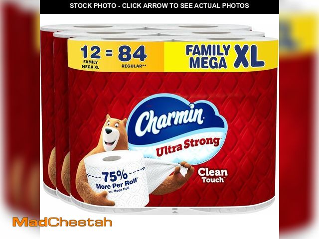 Lot 74-14348622 - Charmin Ultra Strong Clean Touch Toilet Paper, 12 Family Mega XL Rolls = 84 Regular Rolls - UNUSED
