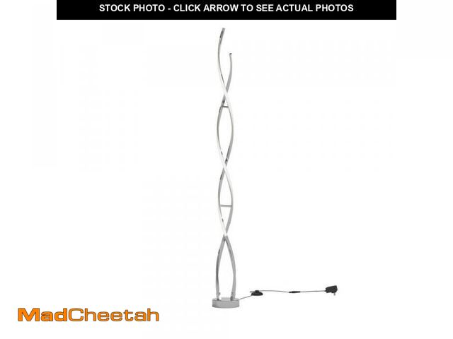 Lot 74-12389932 - Artika Swirl 59 in. Chrome Modern 1-Light Dimmable Integrated LED Standard Floor Lamp for Living Roo...