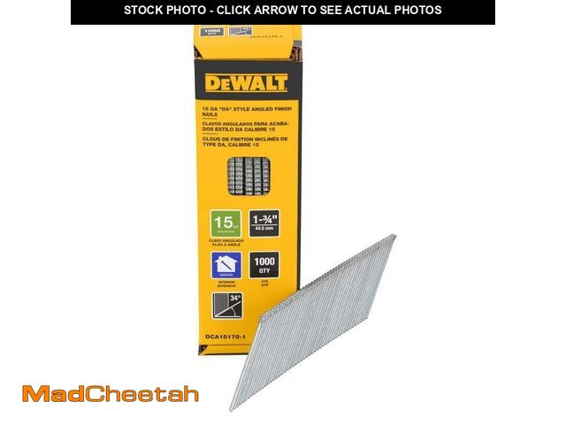 Lot 74-13691562 - DEWALT 1-3/4 in. x 15-Gauge DA 34-Degree Bright Finish Nails (1000-Pack) - UNUSED
