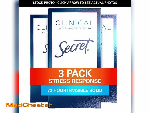 Lot 74-12705575 - Secret Clinical Strength Antiperspirant Deodorant for Women, Stress Response, 3X Stress Protection, ...
