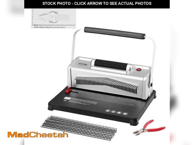 Lot 74-13778780 - VEVOR Coil Spiral Binding Machine, Refurbished 110 Voltage Cordless Air Powered 2 in. Crown Press Pu...