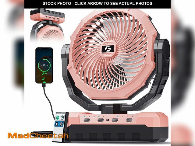 Lot 74-14380610 - FRIZCOL 3-in-1 Camping Fan - Portable Fans Rechargeable - 24000mAh Battery Powered Fan with Light fo...