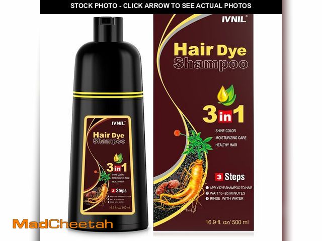Lot 74-14268610 - Ivnil Coffee Hair Dye Shampoo 3 in 1 Instant Color for Grey Coverage Seimi Permanent for Women/Men (...