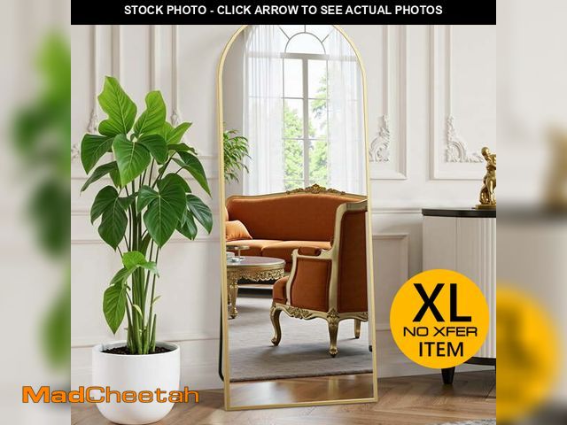 Lot 74-14586234 - CONCETTA 64"x21" Arched Full Length Mirror, Full Body Standing Mirror Floor Mirrors, Gold - UNUSED