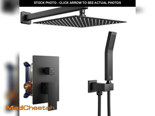 Lot 74-14306051 - androme 10 in. 2-Jet High-Pressure Rainfall Shower System w/Wall Mount Mixer Set Handheld Shower in ...