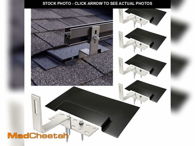 Lot 74-14383728 - Otoolling 4 Pack Solar Racking Aluminum L Bracket with Flashing for Solar Panel Mounting Pv Module R...