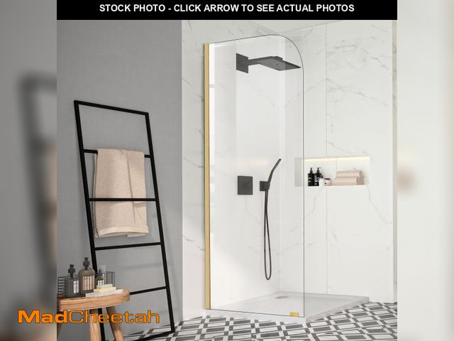 Lot 74-12393391 - 34" W x 74" H Shower Glass Panel, Bathroom Shower Glass Door 5/16"(8mm) Thick Clear Tempered Glass D...